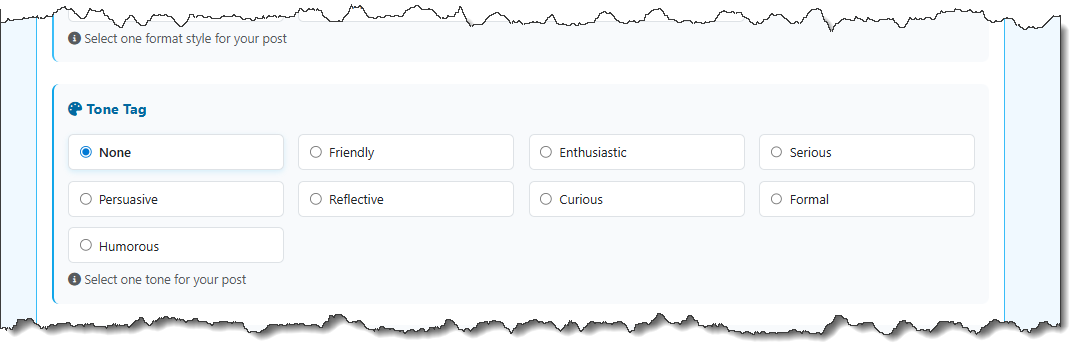 Tone Customization Interface